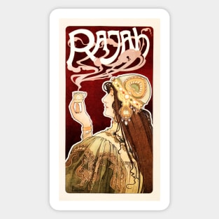 RAJAH COFFEE Art Nouveau by Henri Privat Livemont Vintage Advertisement Poster. Sticker